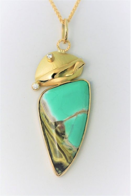 Steven
                  Kolodny Designs gold gemstone pendant