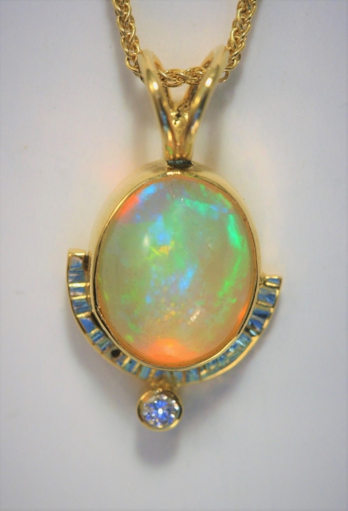 Steven
                  Kolodny Designs gold gemstone pendant